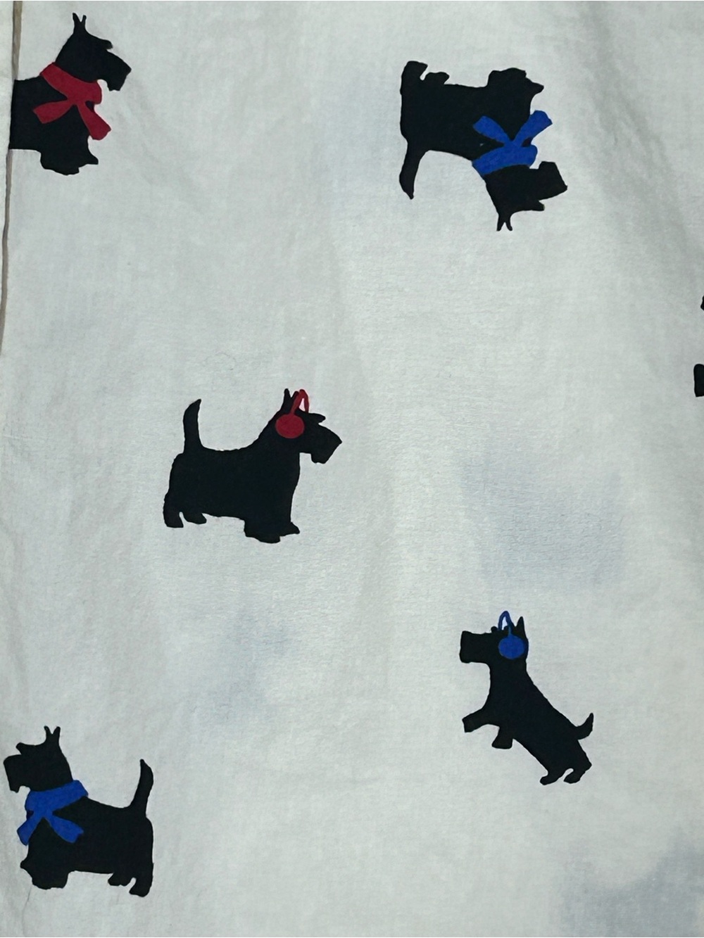 Talbots Woman’s Cream Button-Down Shirt with Red & Blue Scottie Dog Print Size M - Picture 4 of 10